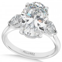 Oval Lab Diamond Bridal Set 14K White Gold (8.33ct)