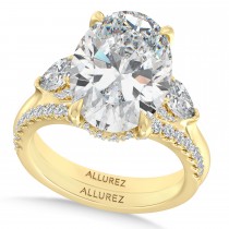 Oval Lab Diamond Bridal Set 14K Yellow Gold (7.33ct)