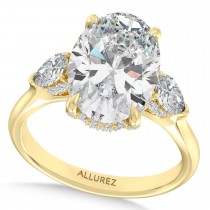 Oval Lab Diamond Bridal Set 14K Yellow Gold (7.33ct)