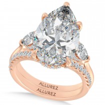 Pear Lab Diamond Bridal Set 14K Rose Gold (6.33ct)