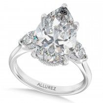 Pear Lab Diamond Bridal Set 14K White Gold (5.33ct)