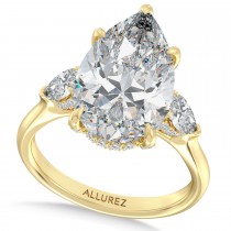 Pear Lab Diamond Bridal Set 14K Yellow Gold (6.33ct)