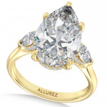 Pear Lab Diamond Bridal Set 14K Yellow Gold (7.33ct)