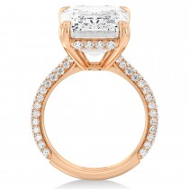 Emerald Lab Diamond Engagement Ring 14K Rose Gold (8.90ct)