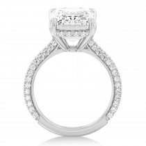 Emerald Lab Diamond Engagement Ring 14K White Gold (2.90ct)
