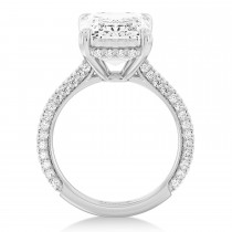 Emerald Lab Diamond Engagement Ring 14K White Gold (3.90ct)