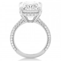 Emerald Lab Diamond Engagement Ring 14K White Gold (8.90ct)