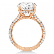 Oval Lab Diamond Engagement Ring 14K Rose Gold (3.90ct)
