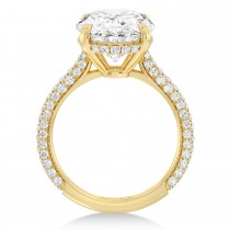 Oval Lab Diamond Engagement Ring 14K Yellow Gold (2.90ct)