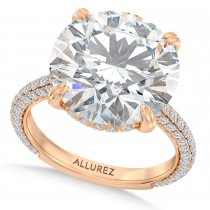 Round Lab Diamond Engagement Ring 14K Rose Gold (6.90ct)