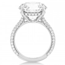 Round Lab Diamond Engagement Ring 14K White Gold (3.90ct)