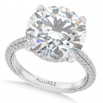 Round Lab Diamond Engagement Ring 14K White Gold (4.90ct)