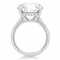 Round Lab Diamond Engagement Ring 14K White Gold (4.90ct)