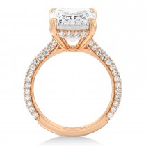 Emerald Lab Diamond Bridal Set 14K Rose Gold (3.77ct)