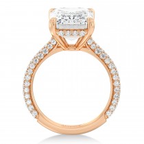 Emerald Lab Diamond Bridal Set 14K Rose Gold (4.77ct)