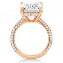 Emerald Lab Diamond Bridal Set 14K Rose Gold (7.77ct)