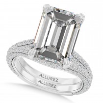 Emerald Lab Diamond Bridal Set Platinum (7.77ct)