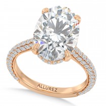 Oval Lab Diamond Bridal Set 14K Rose Gold (3.77ct)