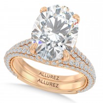 Oval Lab Diamond Bridal Set 14K Rose Gold (4.77ct)