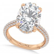 Oval Lab Diamond Bridal Set 14K Rose Gold (4.77ct)
