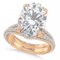 Oval Lab Diamond Bridal Set 14K Rose Gold (7.77ct)