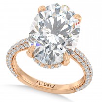 Oval Lab Diamond Bridal Set 14K Rose Gold (7.77ct)