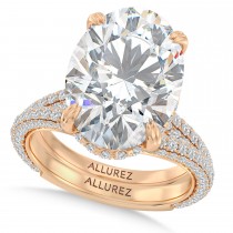 Oval Lab Diamond Bridal Set 14K Rose Gold (9.77ct)