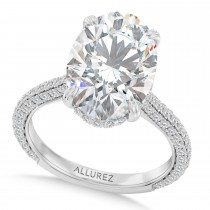 Oval Lab Diamond Bridal Set 14K White Gold (3.77ct)