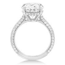 Oval Lab Diamond Bridal Set 14K White Gold (3.77ct)