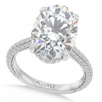 Oval Lab Diamond Bridal Set 14K White Gold (4.77ct)