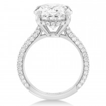 Oval Lab Diamond Bridal Set 14K White Gold (4.77ct)