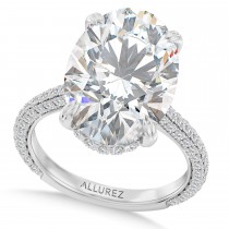 Oval Lab Diamond Bridal Set 14K White Gold (7.77ct)