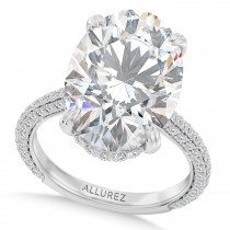 Oval Lab Diamond Bridal Set 14K White Gold (9.77ct)
