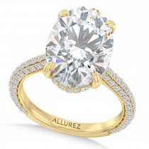 Oval Lab Diamond Bridal Set 14K Yellow Gold (4.77ct)