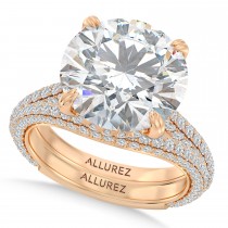 Round Lab Diamond Bridal Set 14K Rose Gold (4.77ct)