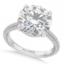 Round Lab Diamond Bridal Set 14K White Gold (3.77ct)