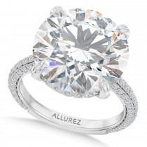 Round Lab Diamond Bridal Set 14K White Gold (9.77ct)