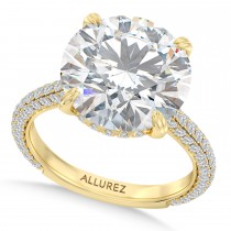Round Lab Diamond Bridal Set 14K Yellow Gold (4.77ct)