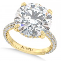 Round Lab Diamond Bridal Set 14K Yellow Gold (7.77ct)