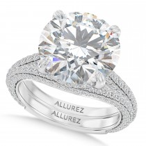 Round Lab Diamond Bridal Set Platinum (4.77ct)