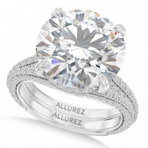 Round Lab Diamond Bridal Set Platinum (7.77ct)