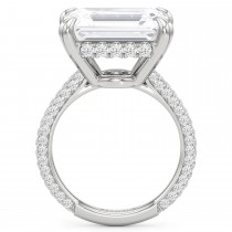 East-West Emerald Lab Diamond Engagement Ring 14K White Gold (8.90ct)