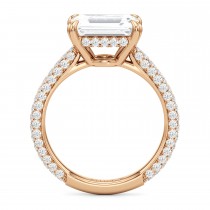 East-West Emerald Lab Diamond Bridal Set 14K Rose Gold (3.77ct)