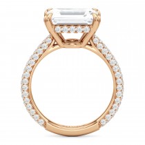 East-West Emerald Lab Diamond Bridal Set 14K Rose Gold (4.77ct)