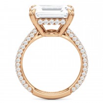 East-West Emerald Lab Diamond Bridal Set 14K Rose Gold (5.77ct)