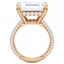 East-West Emerald Lab Diamond Bridal Set 14K Rose Gold (9.77ct)