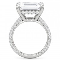 East-West Emerald Lab Diamond Bridal Set 14K White Gold (7.77ct)