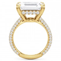 East-West Emerald Lab Diamond Bridal Set 14K Yellow Gold (7.77ct)