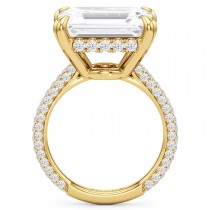 East-West Emerald Lab Diamond Bridal Set 14K Yellow Gold (9.77ct)