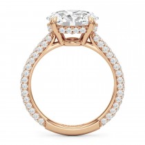 East-West Oval Lab Diamond Bridal Set 14K Rose Gold (3.77ct)